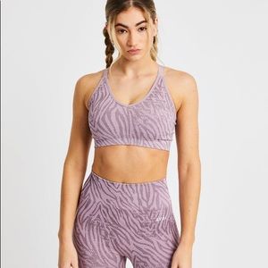 AYBL Purple Animal Sports Bra and Shorts Set